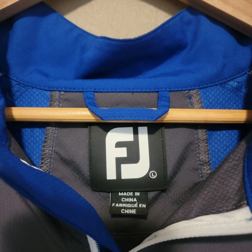 FootJoy FJ Windbreaker Lightweight Mens L‎ Blue Gray 1/2 Zip Up Long Sleeve